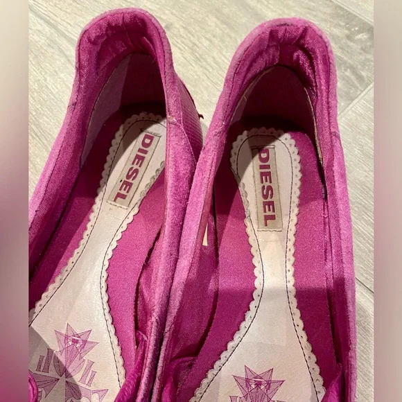 Diesel Slip on Fuchsia Flats Size 6